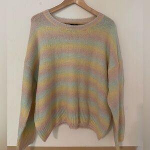 Rainbow Striped Women's Sweater